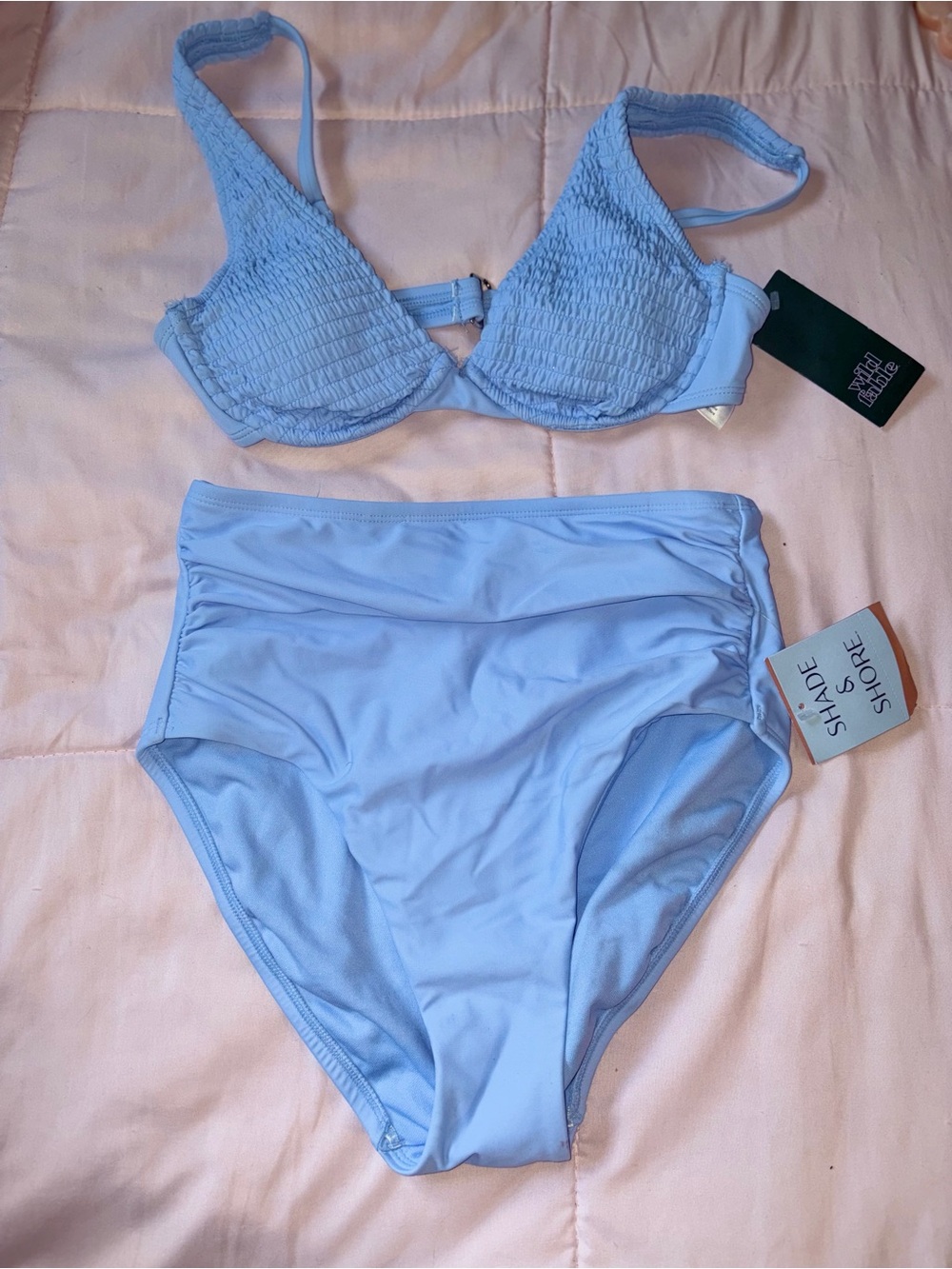 Light Blue High-Waist Bikini Set